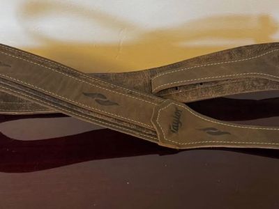 Taylor Brown Leather Guitar Strap with Embossed Logo