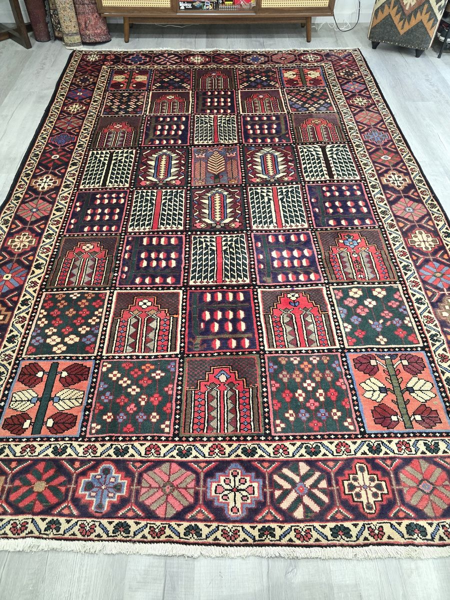 Handwoven Wool Rug, Persian Bakhtiari, 6'10" x 10'4"