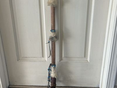 Handcrafted Native American Peace Pipe with Fur & Beads