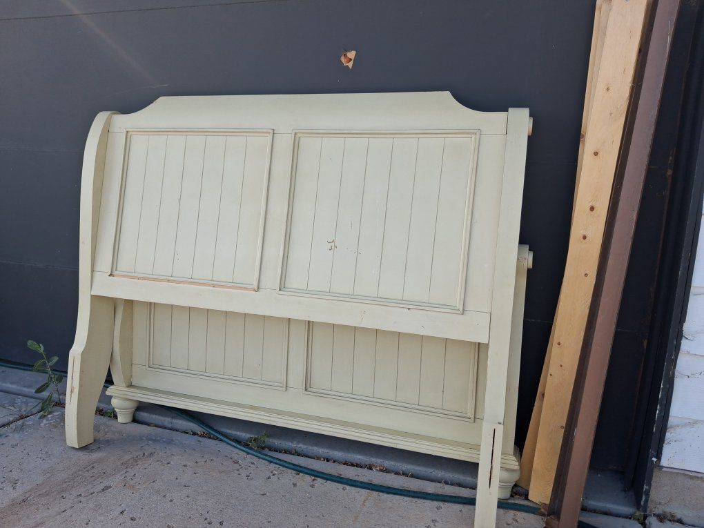 Cream Wood Queen Headboard