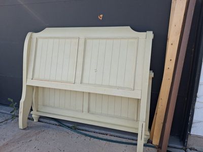 Cream Wood Queen Headboard