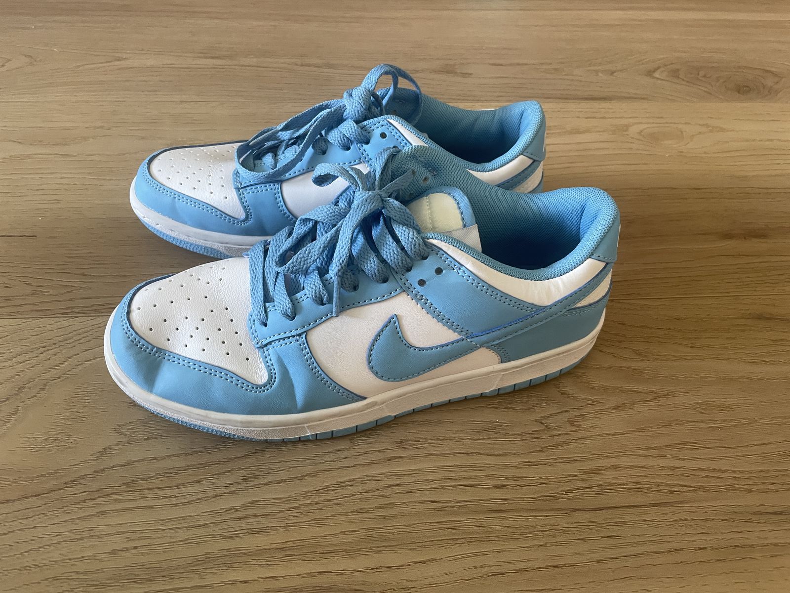 Size 7 Women's Nike Dunks White and Baby Blue