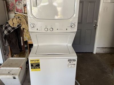 GE stackable washer and gas dryer