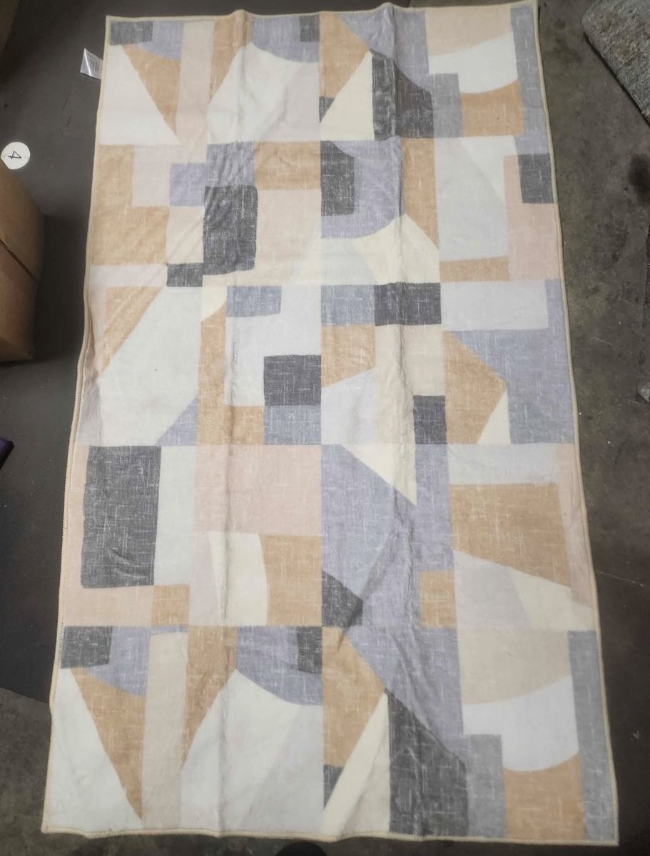 New. 3x5 Modern Geometric Abstract Area Rug - Neutral Tones Washable