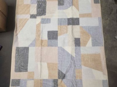 New. 3x5 Modern Geometric Abstract Area Rug - Neutral Tones Washable