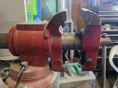 Heavy-Duty Red Bench Vise - Industrial Workholding Tool