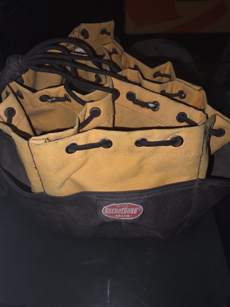 BucketBoss Original Brand Yellow & Black Canvas Tool Organizer Bucket Liner Work Bag
