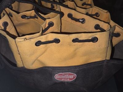 BucketBoss Original Brand Yellow & Black Canvas Tool Organizer Bucket Liner Work Bag
