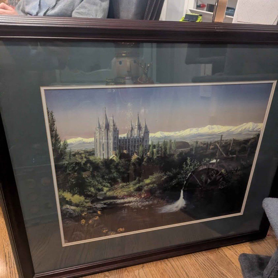 Al Rounds City Creek framed color print.  Signed a