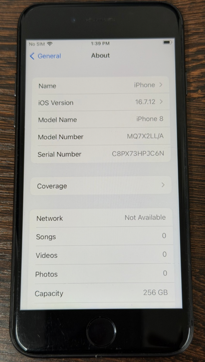 iPhone 8 (UNLOCKED, 256gb, black)