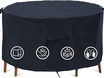 NEW Round Patio Furniture Covers - 74" Dia Waterproof Table & Fire Pit Cover