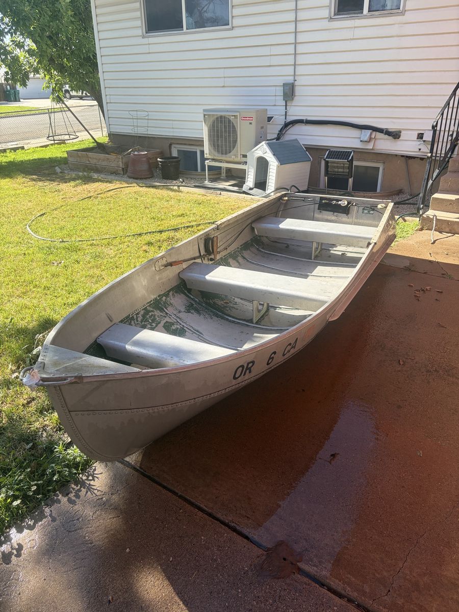 Aluminum Fishing Boat - Small Utility Boat, Rowboat, Jon Boat - Ready for the Water