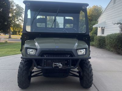 2005 Polaris Ranger 4x4 UTV - Green, Full Cab, Dump Bed, Winch, Trax for Winter, Utility Vehicle with Trailer
