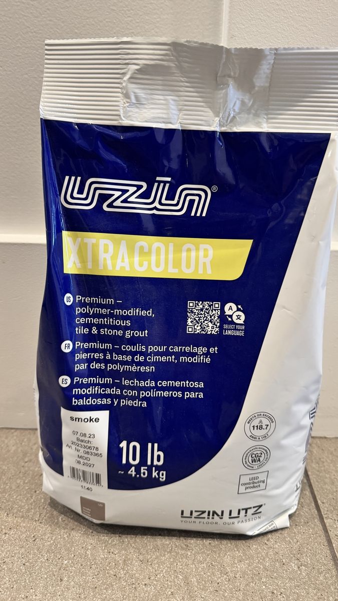 Uzin XtraColor Tile & Stone Grout Smoke 10 lb Bag