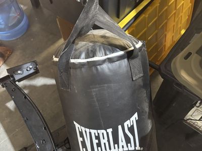 Black Punching Bag with Hanging Straps