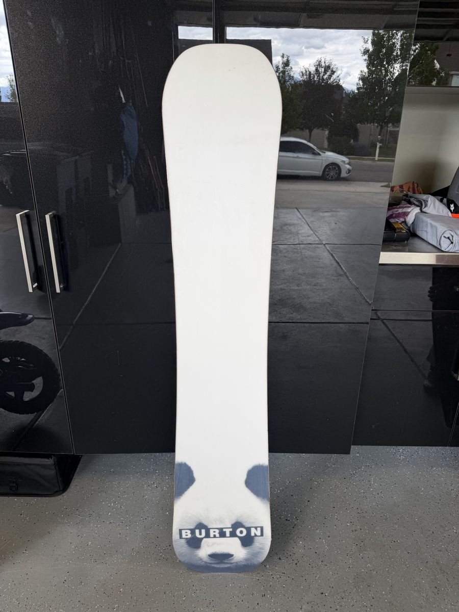 Burton Process Snowboard - 157 Wide, White with Panda Graphic