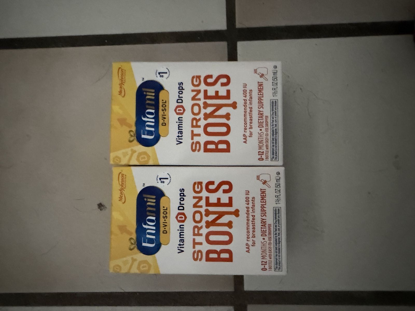 Enfamil D-Vi-Sol Vitamin D Drops 0-12 Months, Strong Bones, 1.66 fl oz (2-Pack)