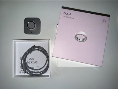Oura Ring 4 Ceramic Smart Ring - Size 11 - White/Silver - Health Tracker with Charger