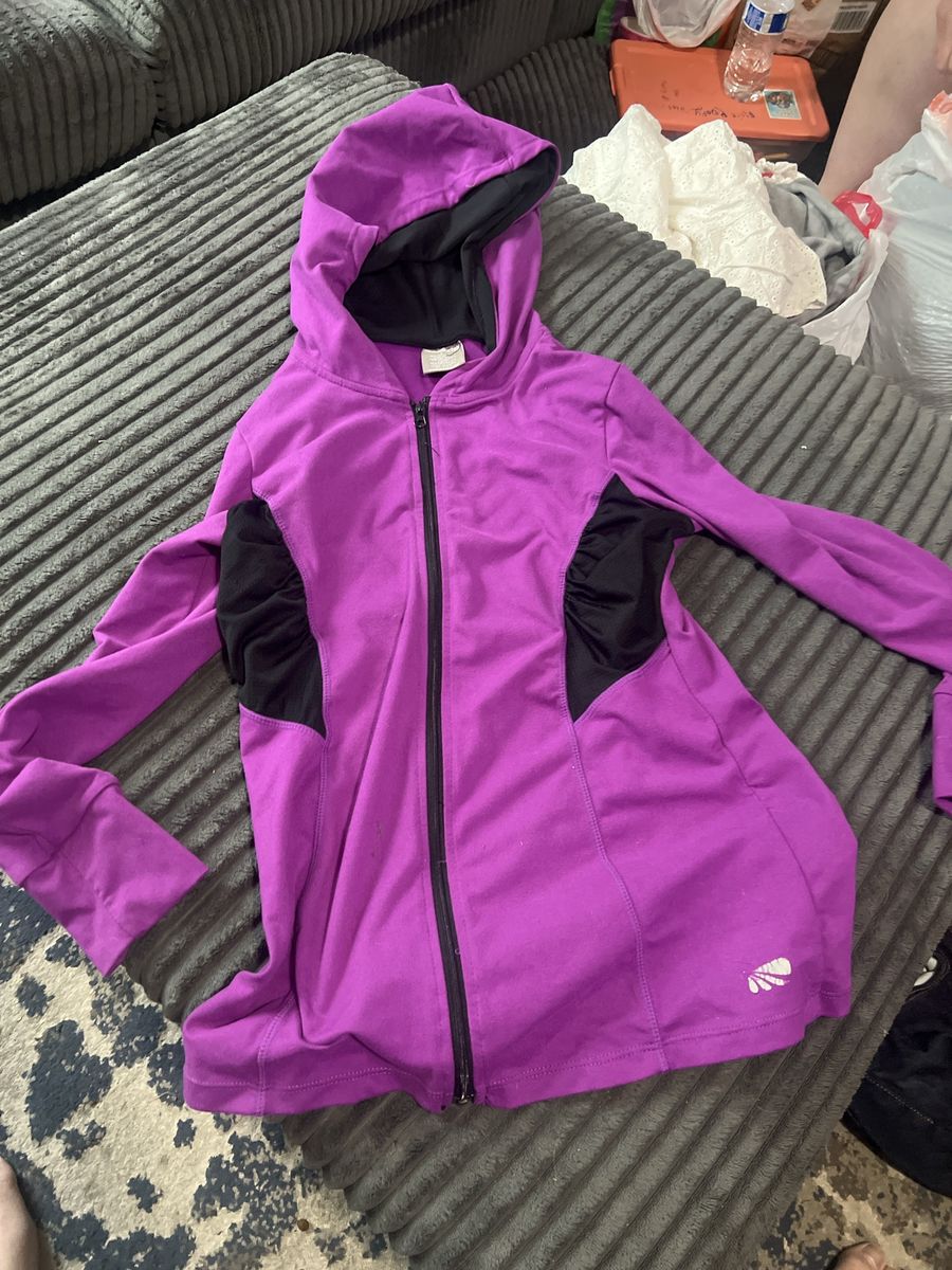Marika Tek Purple Activewear Full Zip Hoodie Jacket Size Large
