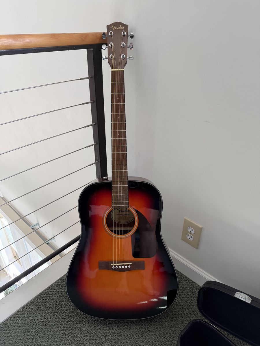 New Fender CD-60 Dreadnought Acoustic Guitar w/ Hard Case – Like New