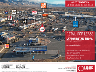 Walmart Anchored Existing Salon Space in Layton (1,200 SF)