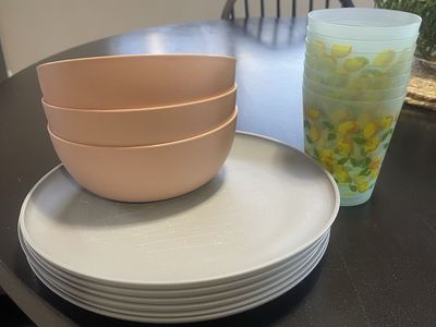 Plate, bowls, cups