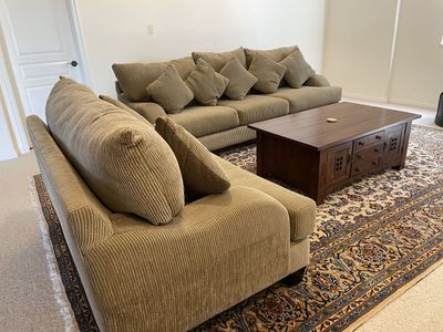 Oversize Sofa & Love Seat With Reversible Pillows