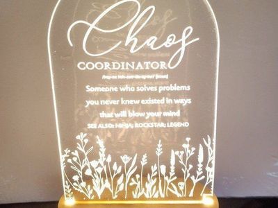 lighted chaos coordinator acrylic plaque