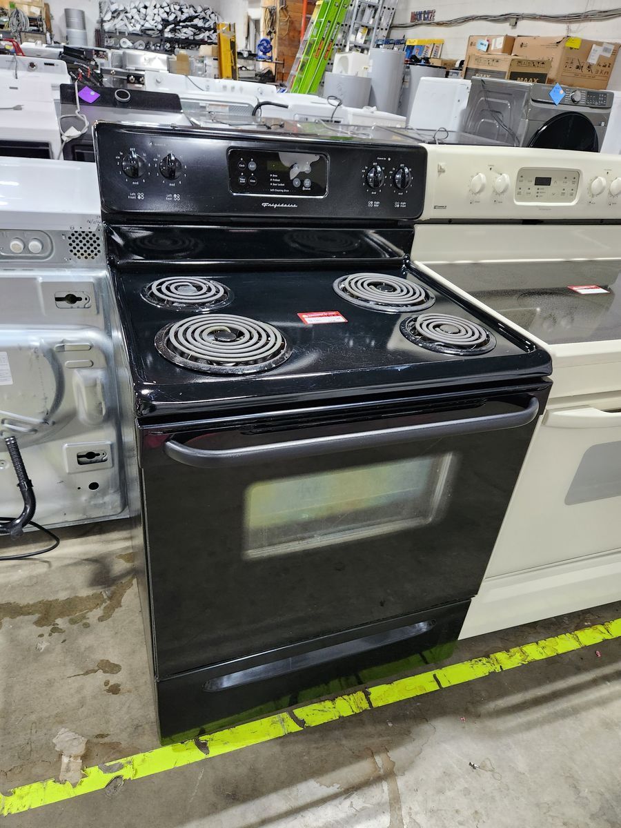 Frigidaire 30" Black Electric Range Coil Top Stove with Oven