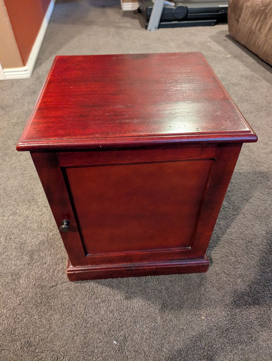 End Table, Printer Stand, NightStand, Cupboard. Mahogany/Red Cherrywood