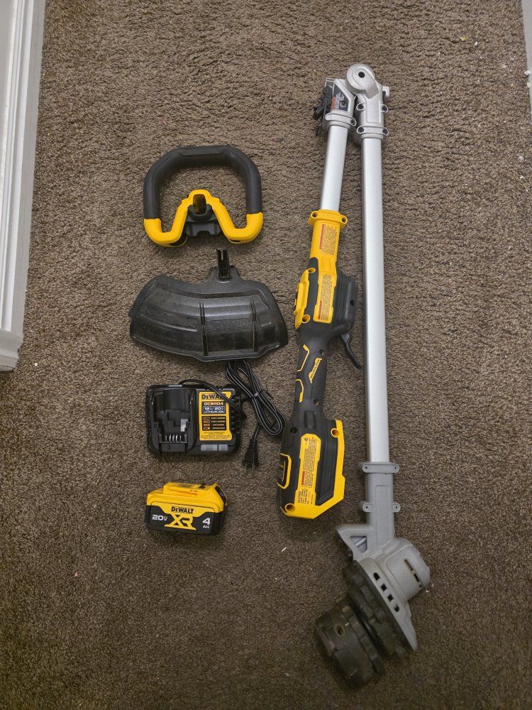 DEWALT DCST922 20V MAX XR Brushless 14" Folding String Trimmer w/ 4Ah Battery & Charger