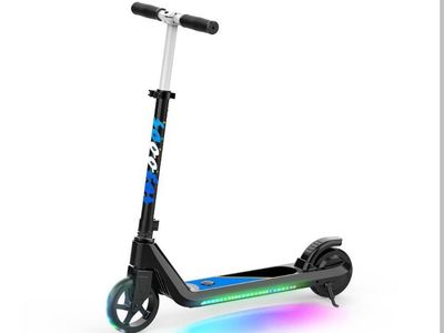 LINGTENG Black Electric Scooter for Kids Age 6-9