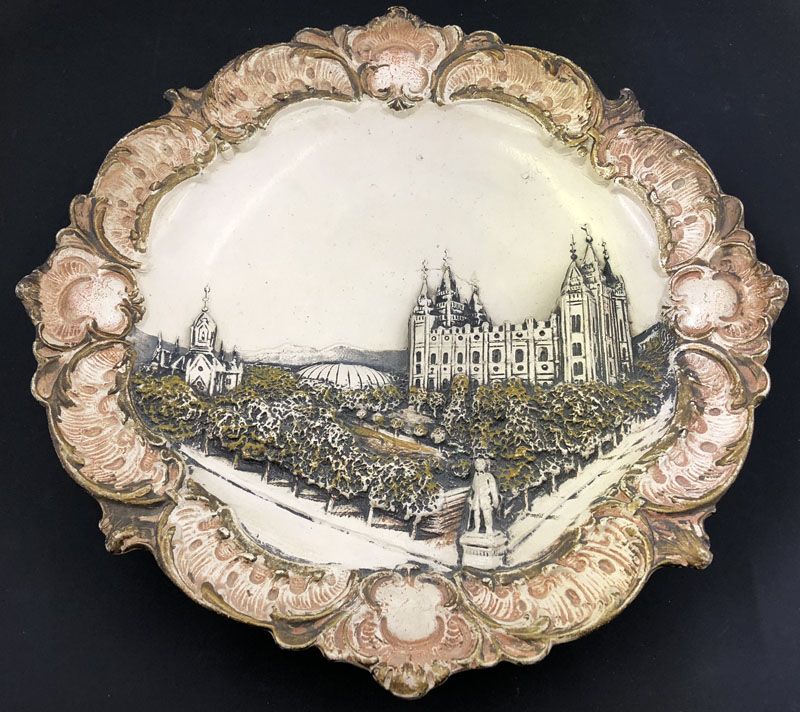 Rare Antique Temple Square Josef Strnact Art Nouveau Austrian Amphora Plaque Plate