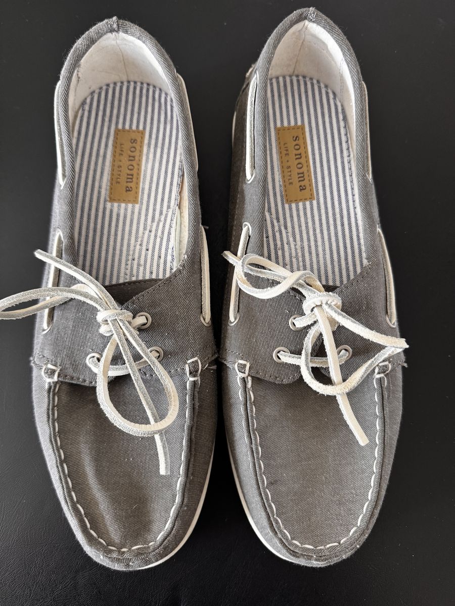 Sonoma Life + Style Mens Grey Boat Shoes - Size 9.5