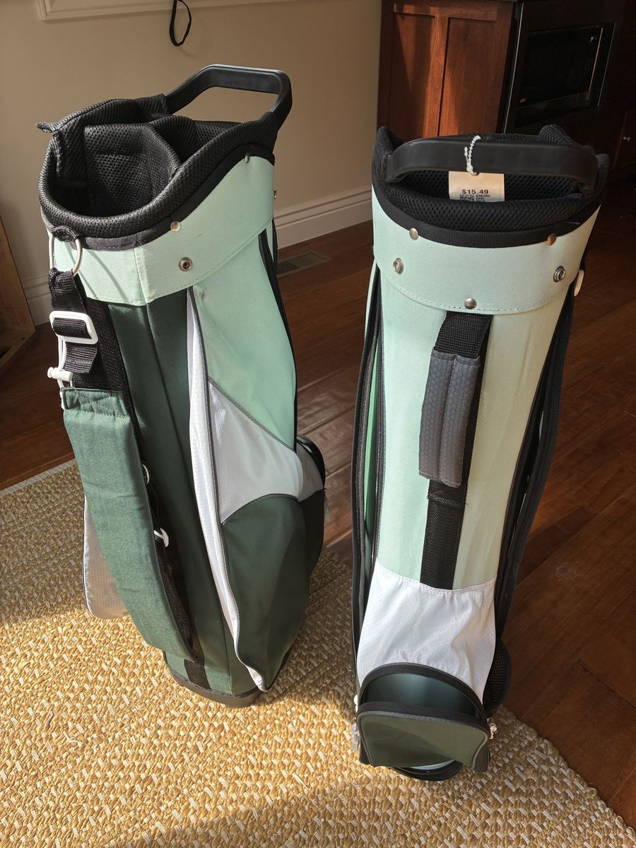 Green and Light Blue Golf Bag - Stand Bag with Pockets