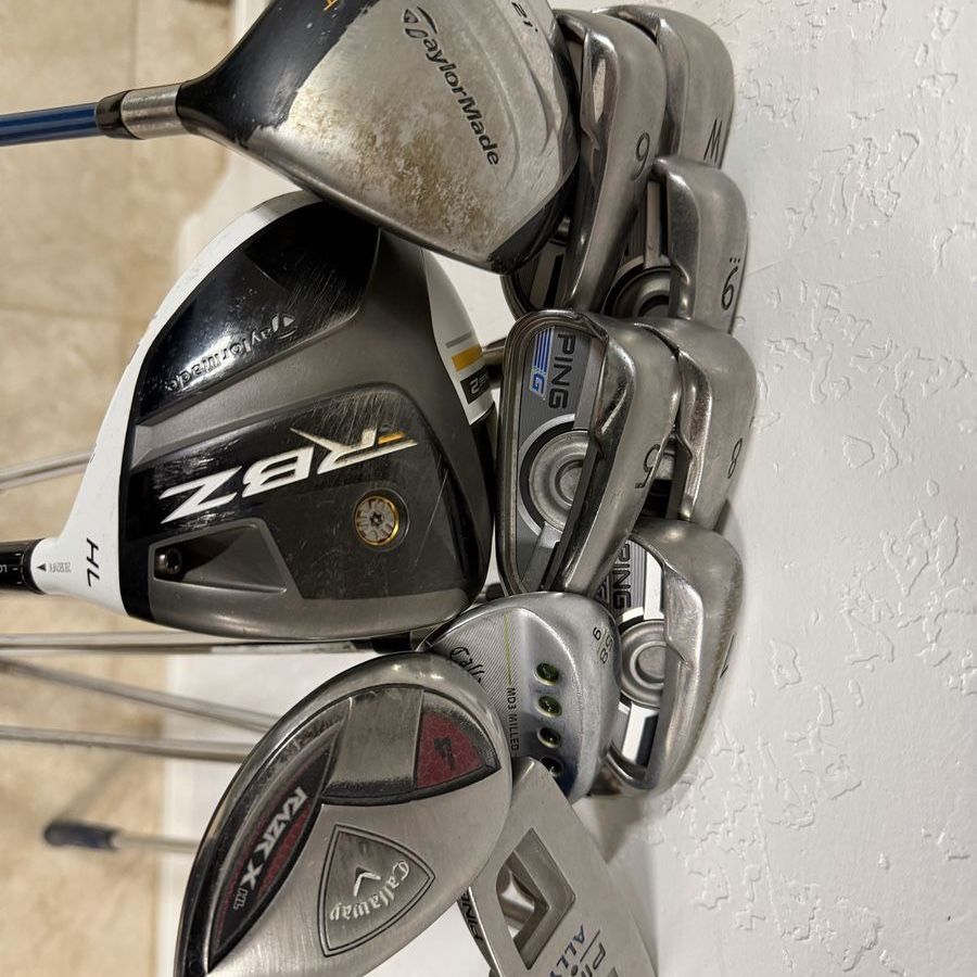 Complete Golf Set: TaylorMade RBZ/Burner, Ping Irons/Putter, Callaway Wedge with Bag