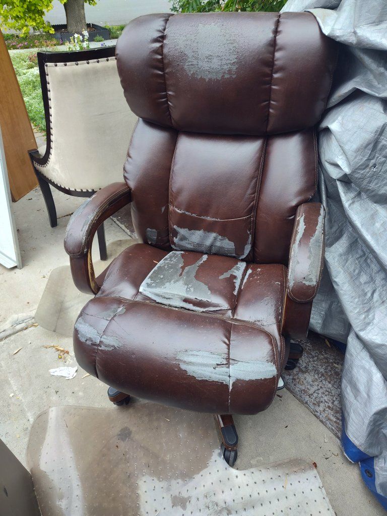 Free Brown Faux Leather Office Chair