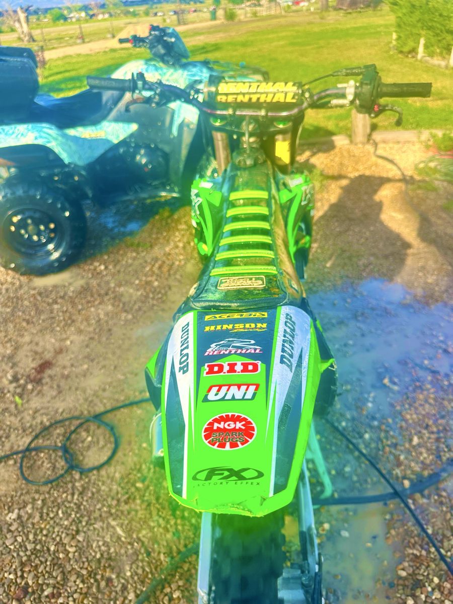 Kawasaki KX Dirt Bike with Renthal Handlebars & Custom Graphics