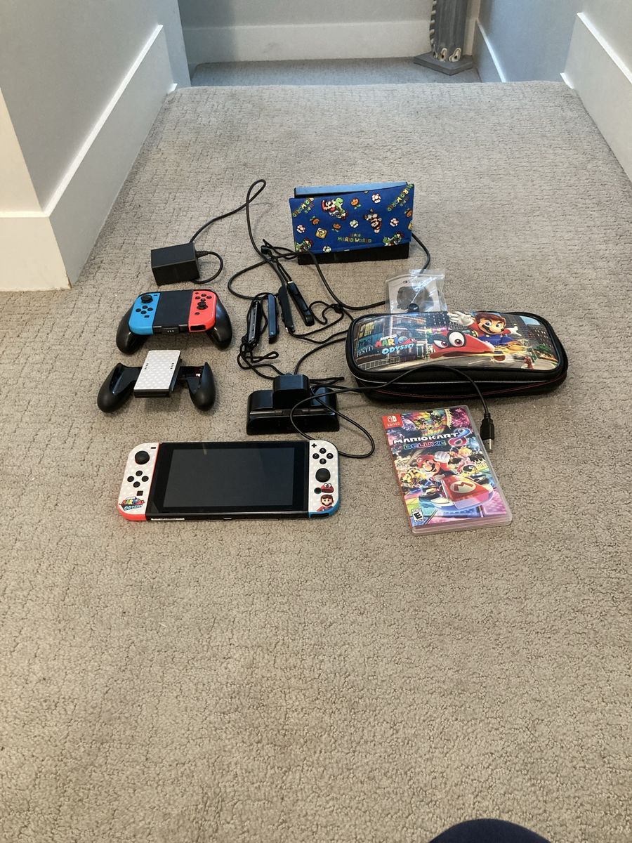 Nintendo switch bundle with Mario kart 8 deluxe