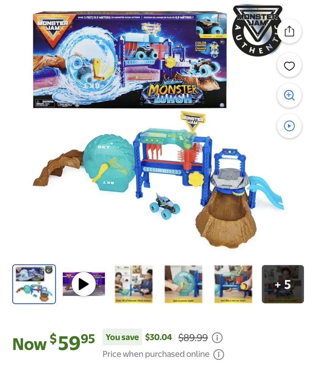 Monster Truck Car Wash Toy