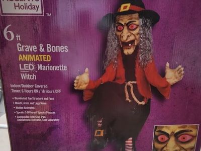 Animated 6" Marrionette LED Witch