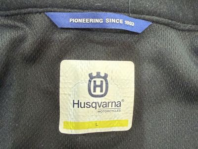 Husqvarna Motorcycles Men's Jacket Size L Blue/Yellow Full Zip with Pockets