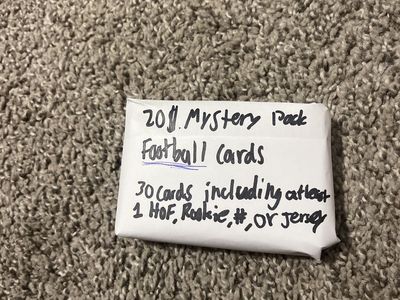 Mystery Football Card Pack - 30 Cards w/ Guaranteed HOF, Rookie, Numbered, or Jersey Card