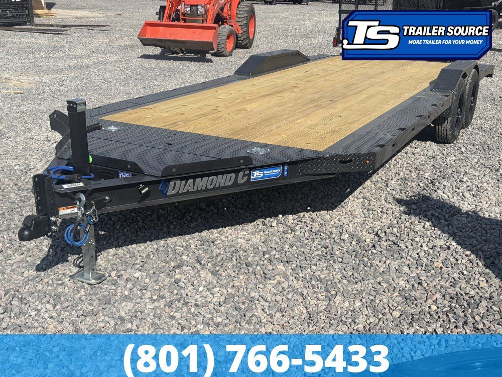 8.5x20 Diamond C GTF 206 Flatbed Car Hauler Trailer - 10K GVWR - Wide Body w/ Drive Over Fenders