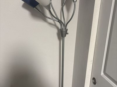 5-Head Multi-Color Gooseneck Floor Lamp Silver Finish