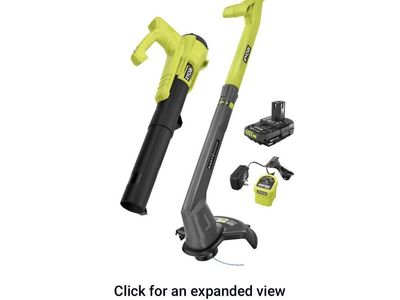 RYOBI ONE+ 18V 2-Tool Combo Kit: 10" String Trimmer/Edger & 250CFM/90MPH Blower