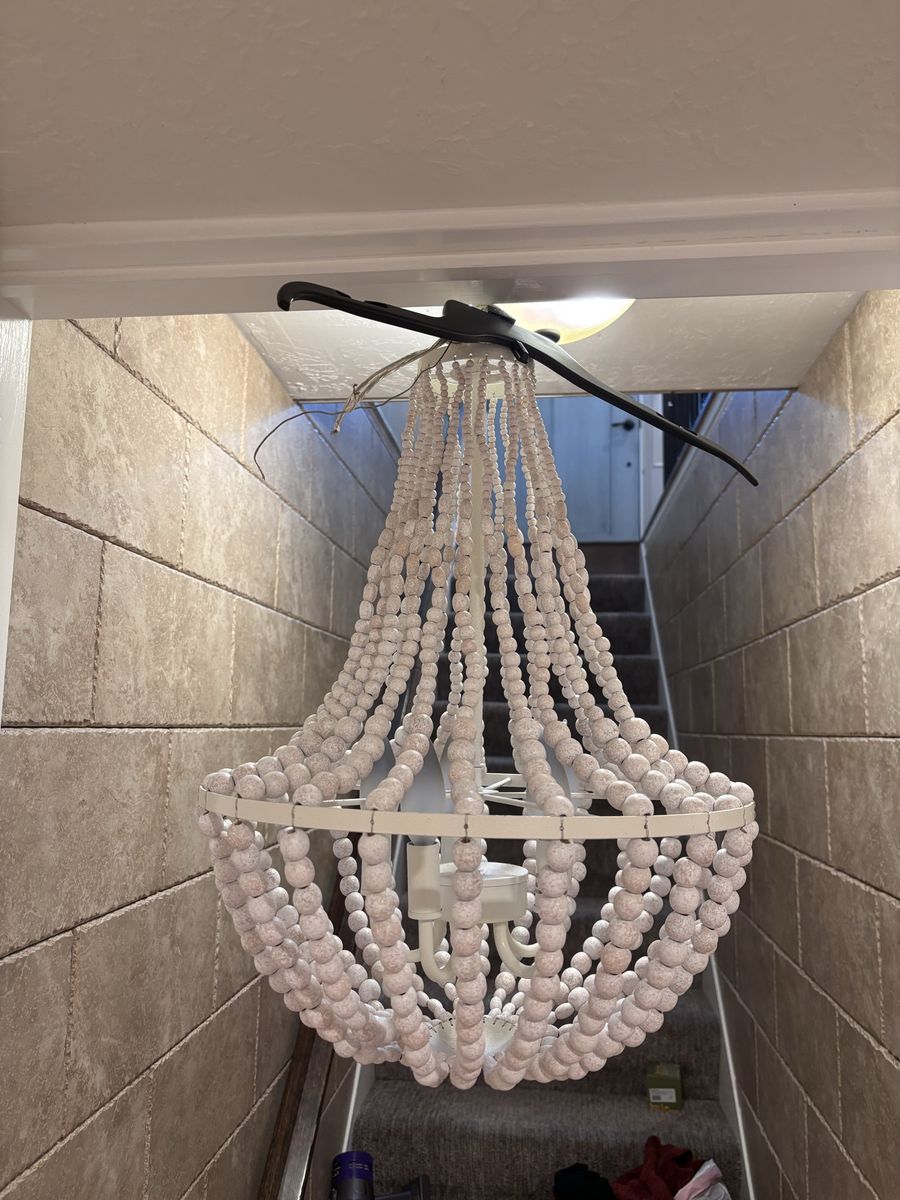 Wood Beaded Chandelier