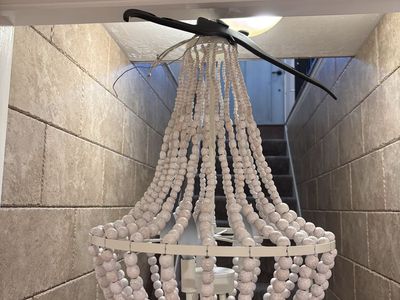 Wood Beaded Chandelier