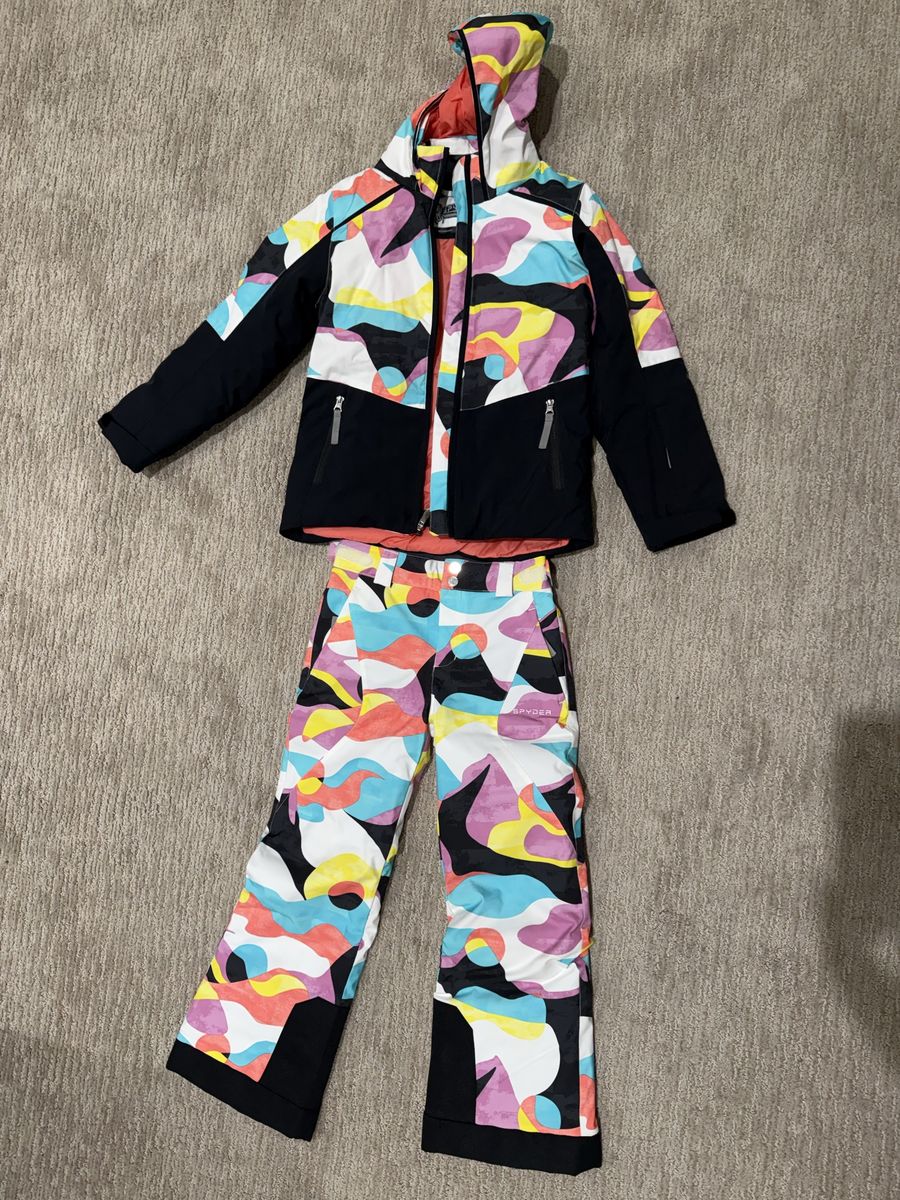 Spyder Multicolor Youth Abstract Ski Jacket and Pants Set