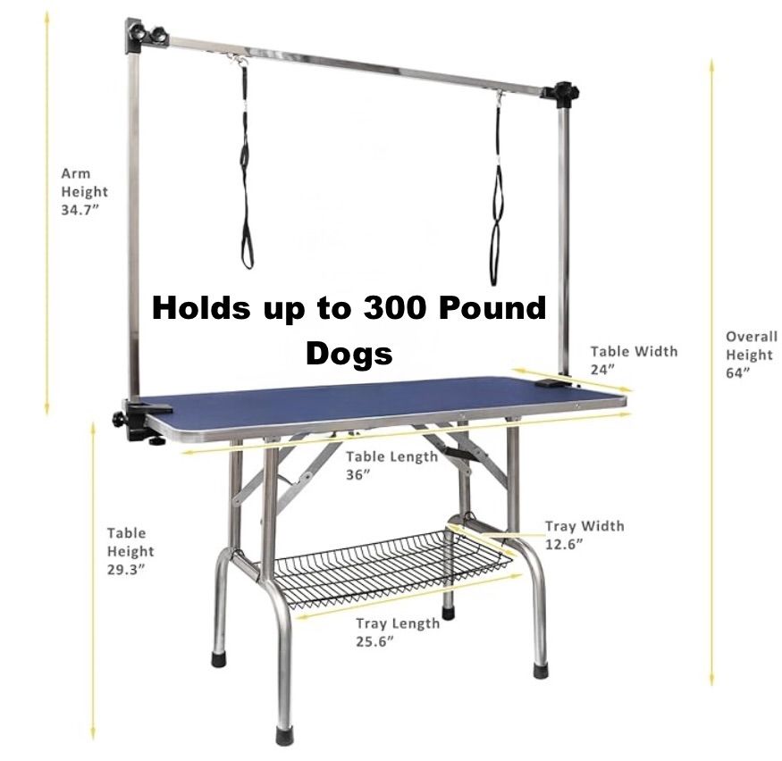 Like New Roomtec 36" Dog Grooming Table - Foldable, Adjustable, Heavy Duty, Professional